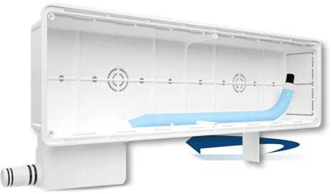 Vecamco 9899-286-01 Cassetta con Sifone da Incasso Hydronic Box per Split Idronico, Attacco Tubo Ø 16/18 e 18/20 mm, Scarico Reversibile, Dima, O-Ring e Viti Incluse, 430 x 190 x 65 mm
