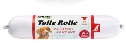 Anibio 8 x Tolle Rolle Rind 400g | Single Protein | hochwertiges Nassfutter für Hunde | mit Kürbis und Buchweizen | Getreidefrei | ohne künstliche Zusätze | Glutenfrei | Made in Germany