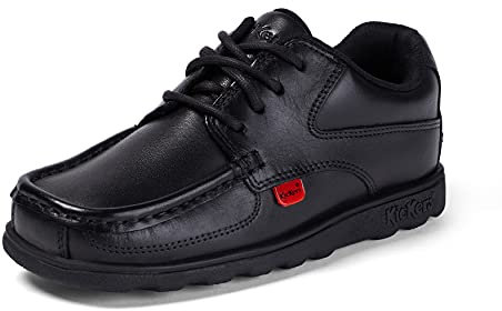 Kickers Boys' Fragma Lace Up Leather Shoes, Black (Black), 1 UK 33 EU, 114237