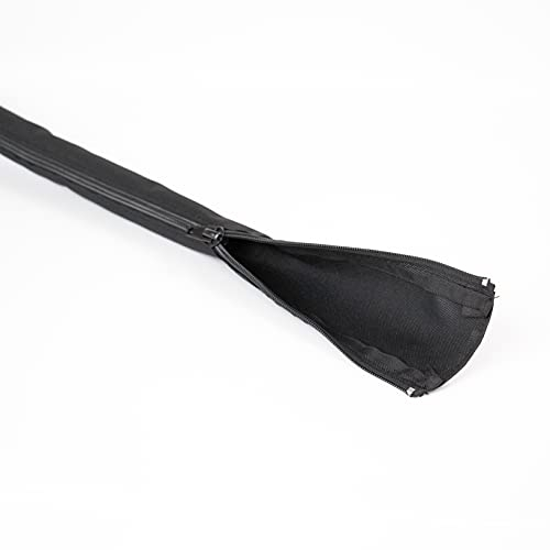 Hicab 80 cm Kabelschlauch mit Reissverschluss, schwarz. Aus blickdichtem Gewebe für eine sichere sowie einfache Kabelbündelung.