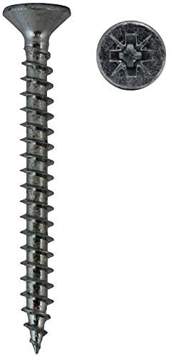 Lot de 100 vis à bois, TF, acier zingué, 3 x 10 mm