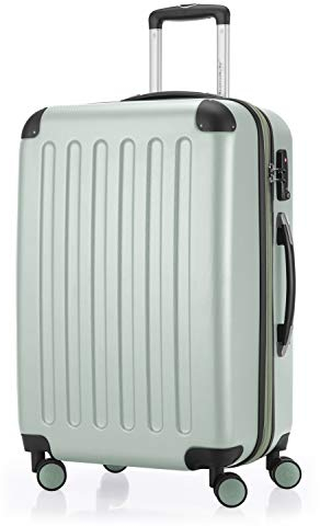 HAUPTSTADTKOFFER - SPREE - Hartschalen-Koffer Trolley Rollkoffer Reisekoffer, 4 Doppel-Rollen, 65 cm, 74 L, Ausziehgriff , Mint