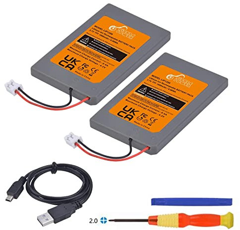 Pickle Power 2Pcs 1800mAh PS3 Battery LIP1359 Battery for Sony Playstation 3 Dualshock 3 Wireless Controller CECHZC2E CECHZC2U Controller with USB Cable and Installation Tools