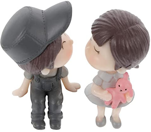 Veemoon Puppenpaar Figur 1 Paar aus PVC für Tischdekoration und Ornament