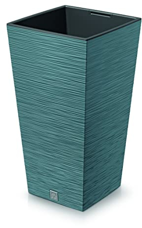 URBNLIVING Grand pot de fleurs carré haut d'aspect moderne XL pour intérieur ou extérieur (bleu scandinave)