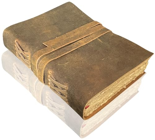 URBAN LEATHER Rustikales Mittelalterliches Tagebuch mit alten Büttenkanten für Männer und Frauen zum Schreiben, Zeichnen, Skizzenbuch, Reisen, Schreiben, Notizbuch, dicke, leere, unlinierte Seiten