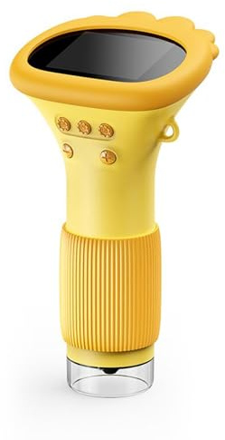 FTVOGUE Tragbares Mikroskop mit 1000-facher Vergrößerung und 8 LEDs, Echtzeit-HD-Bildgebung, Ideal für Bildungsforschung, ABS, Schwarz (ORANGE)