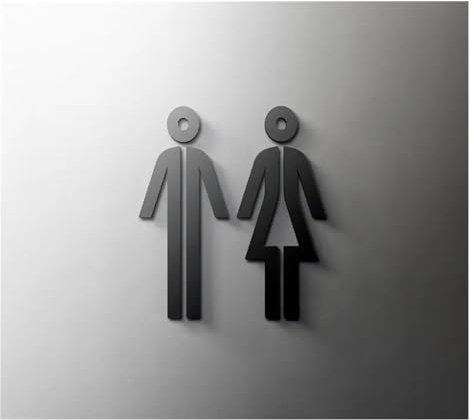 Plaque WC Plaque de signalisation de toilette de couleur noire, en acrylique 3D, porte de salle de lavage, étiquette d'art murale, autocollant, support de Wc, panneau de signalisation, décoration d'hô