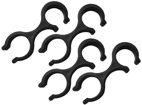 Generic Trekkingstock-Clip - Walk Stick Buckle Connector Clamp Set von 4 - Schwarz, 8-Form Stockhalter Klemmhalter Wanderstöcke Stick Clip für Outdoor