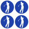 Sammys Shirt Store Golf Golfer Golfspieler Golfball Kennzeichen-Vinyl-Aufkleber 4Stück für EU-Kreis
