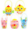 HERZONE 5pcs Osterkörbchen Osterkorb aus Filz Basteln für Kinder zu Ostern Osterkörbchen Hase Filz Osterkörbchen zum Befüllen Filztasche Osterhase, für Ostergeschenke (A)