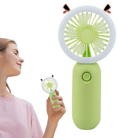 Ventilatore portatile portatile | Piccolo ventilatore tascabile con luce | Impostazioni a 3 velocità | Luce notturna a LED per esterni desktop USB ricaricabile portatile gadget di raffreddamento per
