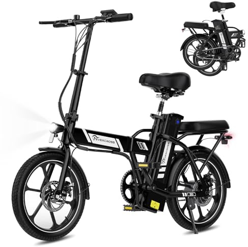 EVERCROSS Elektrofahrrad für Erwachsene, 250W E Bike,16''x 2.0/20 x 4.0 Fette Reifen, bis zu 25KM/H & 60-100km Reichweite, Abnehmbare Batterie, Berg Schnee Elektro Offroad Fahrrad