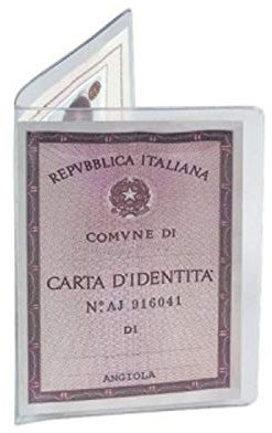 YOUNG PORTA CARTA D'IDENTITA CUSTODIA DOCUMENTI IN PLASTICA TRASPARENTE