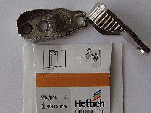 Hettich Schrankrohrlager für Rohr-ø 15 x 30 mm, Zinkdruckguss vernickelt, 1 Stück, 89158