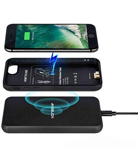 ANGELIOX Wireless Charger with Qi Wireless Charging Receiver Case for iPhone 7 Plus/6S Plus/6 Plus, 7.5W Charging Pad Compatible with iPhone XS MAX/XR/XS/X/8 Plus