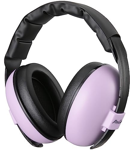 ProCase Cuffie Neonato Antirumore 0-3 Anno,Regolabile Cuffie Antirumore Bambini con Morbido Cuscino, Cuffie di Protezione Dell'udito per Neonati Concerto Aereo Dormire -Rosa