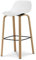 Kosmi Tabouret de Bar Blanc Style scandinave avec Pieds Effet Bois en métal - Hauteur 66cm