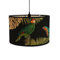 FANSU Round Drum Light Shade for Table Lamp, Modern Pattern Pendant Lampshades Easy Fit for Living Rooms, Bedroom, Hallways, Reading Room (Green Parrot,30x20cm)