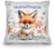 PR Print Royal Personalisiertes Kuschel-Kissen für Kinder mit Füllung - mit Name selbst gestalten - Fuchs Kissen für Mädchen und Jungs, Kinderkissen mit Name | 40 x 40 cm, Weiß Polyester