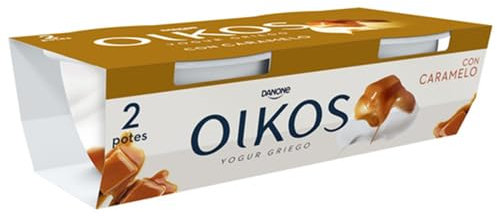 OIKOS Yogur griego 2x110 Danone (Pack de 6 Und.) REFRIGERADO (Yogur griego con caramelo)