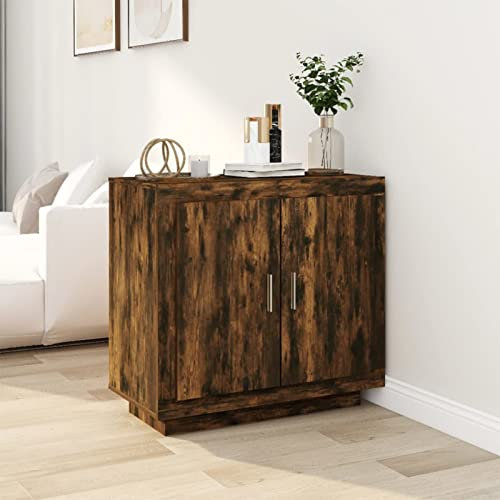Rantry Sideboard Eiche antik 80 x 40 x 75 cm aus mehrschichtigem Holz, Sideboard, Bodenschrank für Badezimmer, Aufbewahrungsschrank