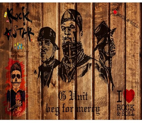 Awexzecor Custom Size Peel and Stick Mural Street Music Style Waterproof PVC Wall Sticker Mural Wallpaper for use in Gyms, cafes, bathrooms, bedrooms, Badminton Halls, Athletics Halls, Boxing Gyms
