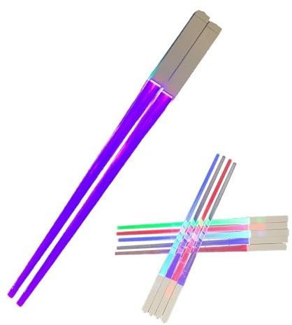 Bacchette Per Spada La-ser - Bacchette Illuminate A LED | Bacchette Che Si Illuminano Al Buio In 9 Colori Che Cambiano Per Uso Alimentare | Bacchette Leggere A LED Riutilizzabili Leggere Per La Cena