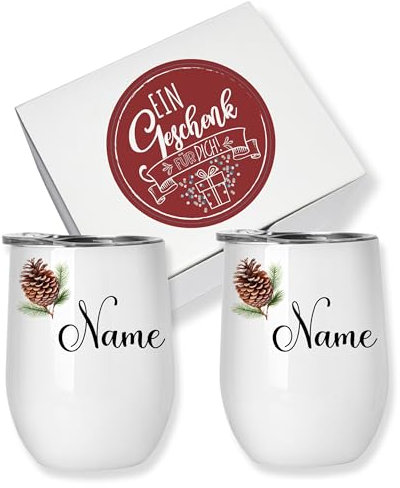GRAZDesign Glühweintassen Set personalisiert Geschenkset Weihnachten mit zwei Namen für Glühwein oder Punsch