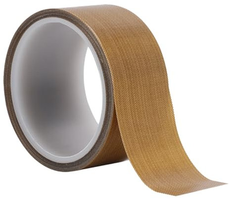 50 mm x 10 m Alta Temperatura Nastro in Ptfe, Nastro in Teflon, Alta Temp Nastro Adesivo in Fibra di Vetro, Resistente al Calore Fino a 300℃, per Macchina Sottovuoto, Sigillatura a Mano o Impulsi