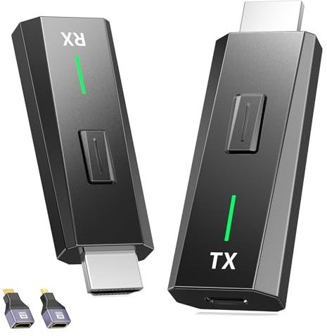 Émetteur et Récepteur HDMI sans Fil 1080P, Double Bande 2.4G/5G, Transmetteur HDMI sans Fil pour transférer la vidéo et l'audio de PC/Ordinateur Portable/TV Box vers Moniteur/TV, Plug and Play