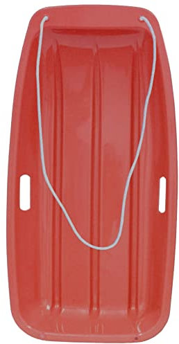 KandyToys Heavy Duty Kids & Adults Snow Sled - Winter Snow Sledge Toboggan (Red - Single Pack)