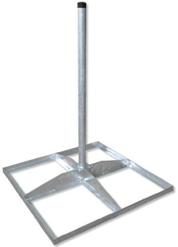 Peuser Flachdachständer 83 x 83 x 113 cm I SAT Ständer aus Stahl feuerverzinkt rostfrei I Plattenständer für Satelliten-Schüssel I Balkonständer für SAT-Antenne I geeignet für 8 Platten