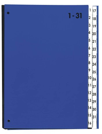 PAGNA Pultordner mit Taben mit Taben 1 - 31 blau