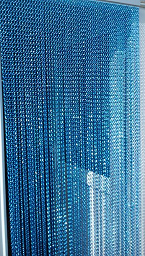 'Azure' - Premium Aluminium Chain Blind/Screen Blind/Insect Screen/Chain Screen/Fly Screen/Strip Blind/Bug Blind-UK Standard Door Size: 80cm