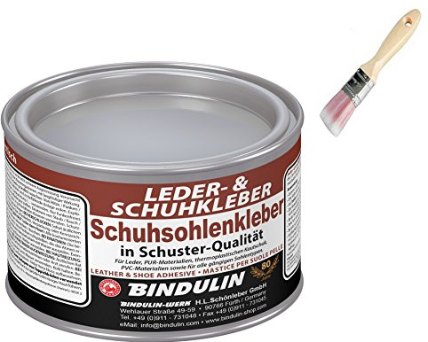 Schuhsohlen- und Lederkleber BINDULIN inkl. 1x Pinsel von E-Com24 zum Aufragen (350 g)