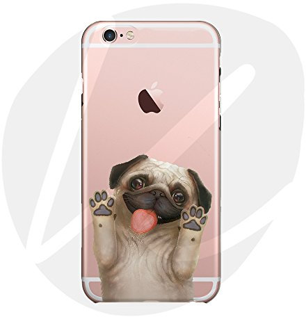 Sleeping bear)iPhone 5/S/SE Case Cover, Lovely Pet Cute Animal Cartoon Little Dog (Pug) phone Case Cover,Slim,Shock-Absorption Bumper,Anti-Scratch TPU Soft Case Cover, with Lanyard-Pug