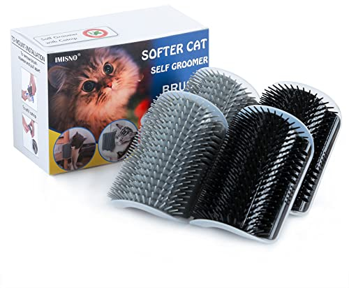 Katzen-Massagekamm für Katzen, mit Katzenminze-Tasche, Massagekamm für Katzen, Welpen, 4 Stück (2 Schwarz/2 Grau)