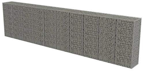 vidaXL Mur à Gabion avec couvercles Acier galvanisà 600 x 50 x 150 cm