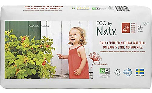 Eco by Naty Plantbased Premium Ökologische Windel mit Öl, Größe 4+, 42 Stück