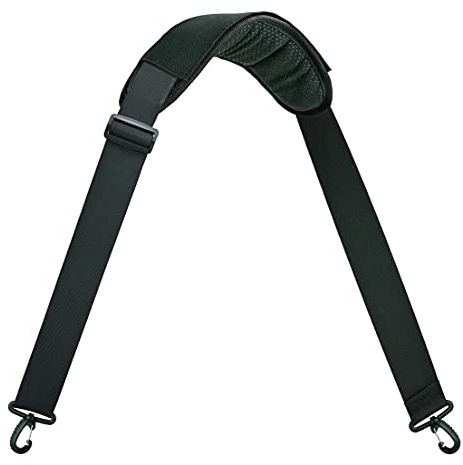 Schultergurt für Taschen Taschengurt zum Wechseln mit Karabiner und dickem Anti-Rutsch Polster, Schwarz 5 cm, bis zu 169 cm lang von taschenmann2005