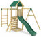 Rebo® Children's Adventure Playset Wooden Climbing Frame with Monkey Bar, Swings and Slide - Arvon | OutdoorToys | Sturdy Wooden Construction, Pressure Treated Timber