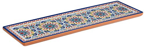 APS 84683 GN 2/4 Tablett ARABESQUE, 53 x 16,2 cm, Höhe 2 cm, Melamin, Dekor/Terracottaoptik, Antirutsch-Füße