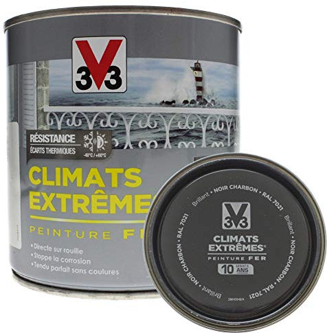 V33 Peinture Fer Climats Extrêmes Noir Charbon