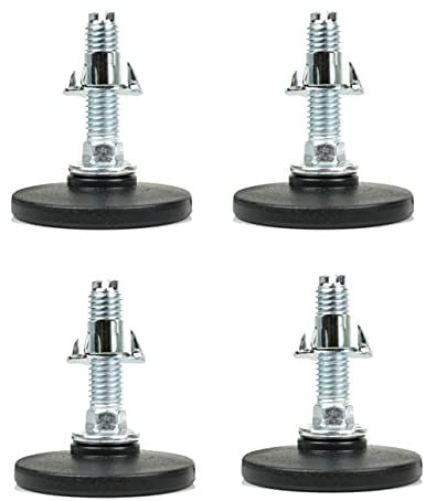 woplus 4 Set Stellteller Stellfuß Möbelfuß Sockel versteller M10 Schraubfüße f.Sockel Möbel mit Einschlagmuttern (M10x56 ⌀Fuß 49mm)