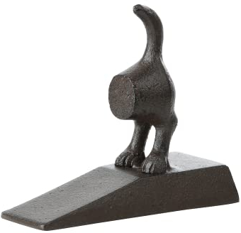 Esschert Design Cast Iron Dog Tail Door Wedge Vintage Doorstop Holder Stopper Jam