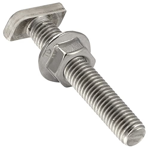 Hammerkopfschrauben M8x60 Edelstahl mit Flanschmuttern 10 Stück Sechskantmutter Flachkopfschrauben Photovoltaik Solar OPIOL QUALITY®