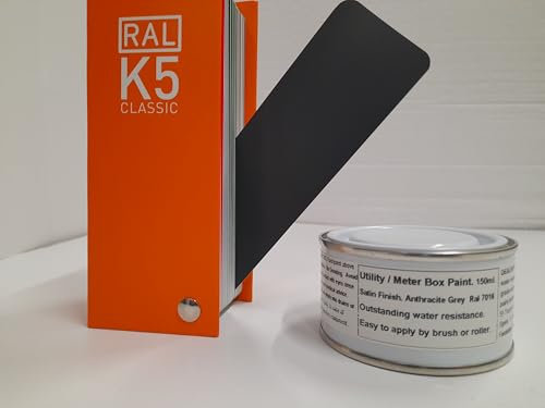 Utility & Meter Box Paint Satin Finish Brush / Roller Applied 13 Colours 4 Sizes (150ml, Anthracite Grey RAL 7016)