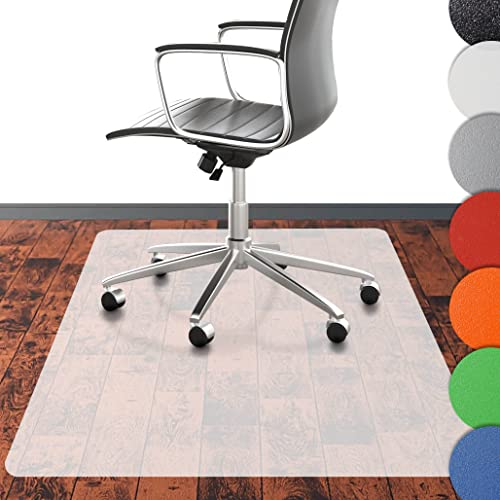 NOVA FORMA Bodenschutzmatte Chroma für Hartböden - farbige Bürostuhlunterlage aus robustem, rutschfestem BPA-freiem PE-Kunststoff - schützt vor Kratzern & Abnutzung - 116x180 cm Milky
