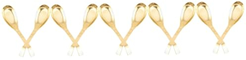 HOMSFOU 5 Pièces cuillère en laiton cuillères de service en métal cuillère à wok cuillères à soupe louche à soupe en laiton louche dorée grosse tête cuillerée à soupe ustensiles de cuisine
